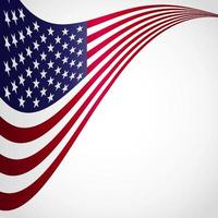 Vector Image of American Flag, Symbol USA on a White Background, Stars and Stripes Illustration.