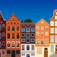 Street of abstract old houses. Vector background.