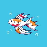 Cute cartoon goldfish in vector illustration