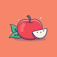 Cute cartoon apple in vector illustration