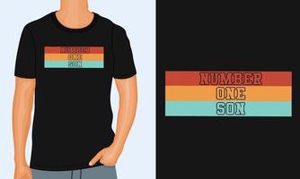 Number one son typography t-shirt Chest print design Ready to print. vector