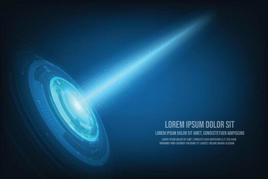 Vector Hi tech circuit board design innovation concept. Abstract wide communication technology on  blue background.