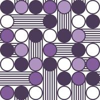 Vector Retro Circles and Stripes Seamless Pattern for Fabric or Wallpaper Print, Purple and White.