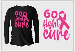 go fight cure t-shirt design with vector