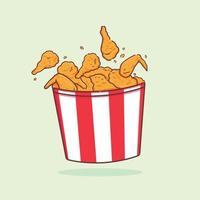 Crunchy Fried Chicken Hand Drawn Illustration vector