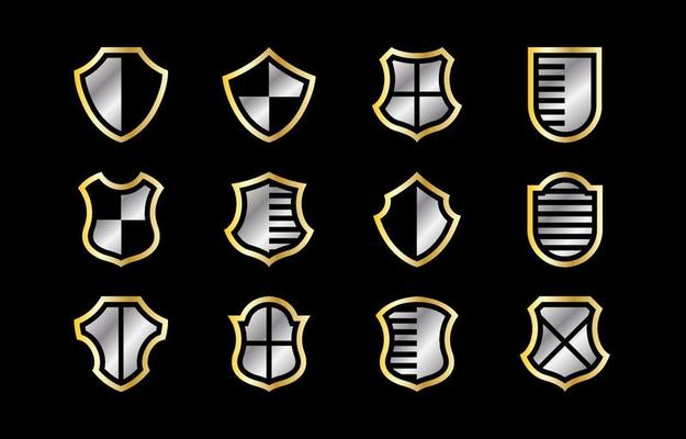 Shield Different Shape Gradient Color Icon Collection