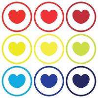 Love series vector, love vector with 3 types of red, yellow, and blue color inside the circle. Great for the epitome of affection for someone.