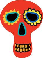 Dead day skulls. Mexican sugar human head bones halloween tattoo dia de los muertos vector