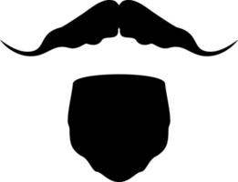 bigote y barba perilla plana vector