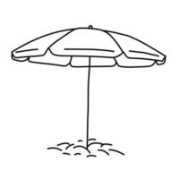 WebBeach umbrella linear icon. Thin line illustration. Sun protection. Parasol. Contour symbol. Vector isolated outline drawing