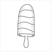 ilustración vectorial de helado al estilo de un garabato.helado dulce dibujado a mano. Aislado en un fondo blanco vector