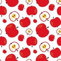 Apple fruit seamless pattern, abstract repeated background. For paper, cover, fabric, gift wrap, wall art, interior decor. Simple surface pattern design. Vector