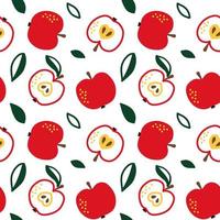 Apple fruit seamless pattern, abstract repeated background. For paper, cover, fabric, gift wrap, wall art, interior decor. Simple surface pattern design. Vector