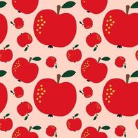 Apple fruit seamless pattern, abstract repeated background. For paper, cover, fabric, gift wrap, wall art, interior decor. Simple surface pattern design. Vector