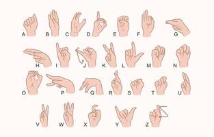 Alphabeths Sign Language Instruction vector