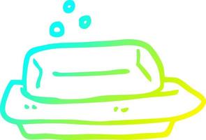 cold gradient line drawing cartoon soap and dish vector