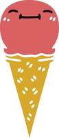 quirky hand drawn cartoon happy ice cream vector