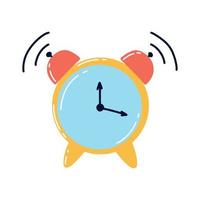 Ringing alarm clock. Alarm clock isolated. Time to go to school for work. Vector illustration.