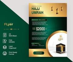 diseño de plantilla de volante de hajj umrah islámico de lujo vector