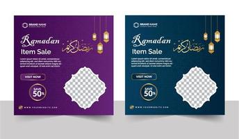 Ramadan sale social media post template vector