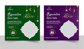 Ramadan sale social media post template vector