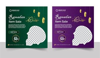 Ramadan sale social media post template vector