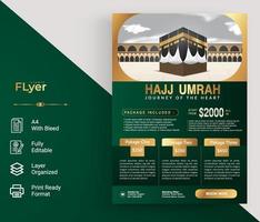 diseño de plantilla de volante de lujo para hajj y umrah vector