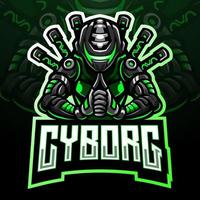 Cyborg ninja esport. mascot logo design vector