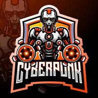 mascota ciberpunk. diseño de logotipo deportivo