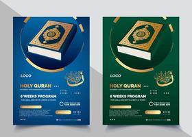 Modern Islamic design for Holy Quran flyer vector