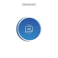 3D Advertising Icon Vector Illustration