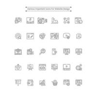 Various Icon for Website Design Vector Illustration