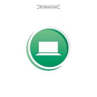 3D Laptop Icon Vector Illustration