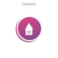 3D Home Icon Vector Illustration