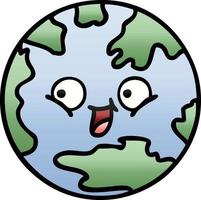 gradient shaded cartoon planet earth vector