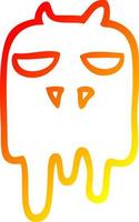 warm gradient line drawing cartoon spooky ghost vector