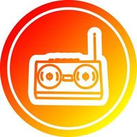 reproductor de casetes de radio circular en espectro de gradiente caliente vector