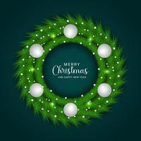 Christmas wreath design green leaf wreath design vector