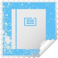 distressed square peeling sticker symbol journal book vector