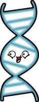 cute cartoon DNA strand vector