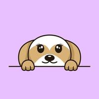 Vector premium illustration of cute dog peeking