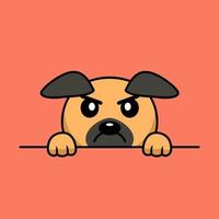 Vector premium illustration of cute dog peeking