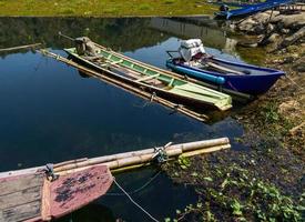 Group of the long tail boats of the local fisherman. photo