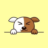 Vector premium illustration of cute dog peeking