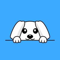 Vector premium illustration of cute dog peeking