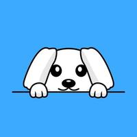 Vector premium illustration of cute dog peeking