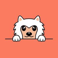 Vector premium illustration of cute dog peeking