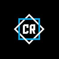 CR letter logo design on black background. CR creative circle letter logo concept. CR letter design. vector
