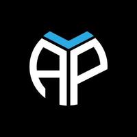 AP creative circle letter logo concept. AP letter design. vector