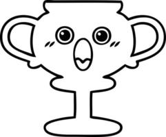 line drawing cartoon trophy vector